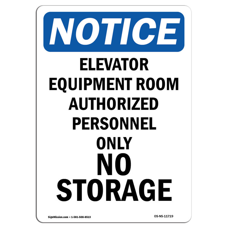 SignMission Osha Notice Equipment Room Authorized Wayfair Canada